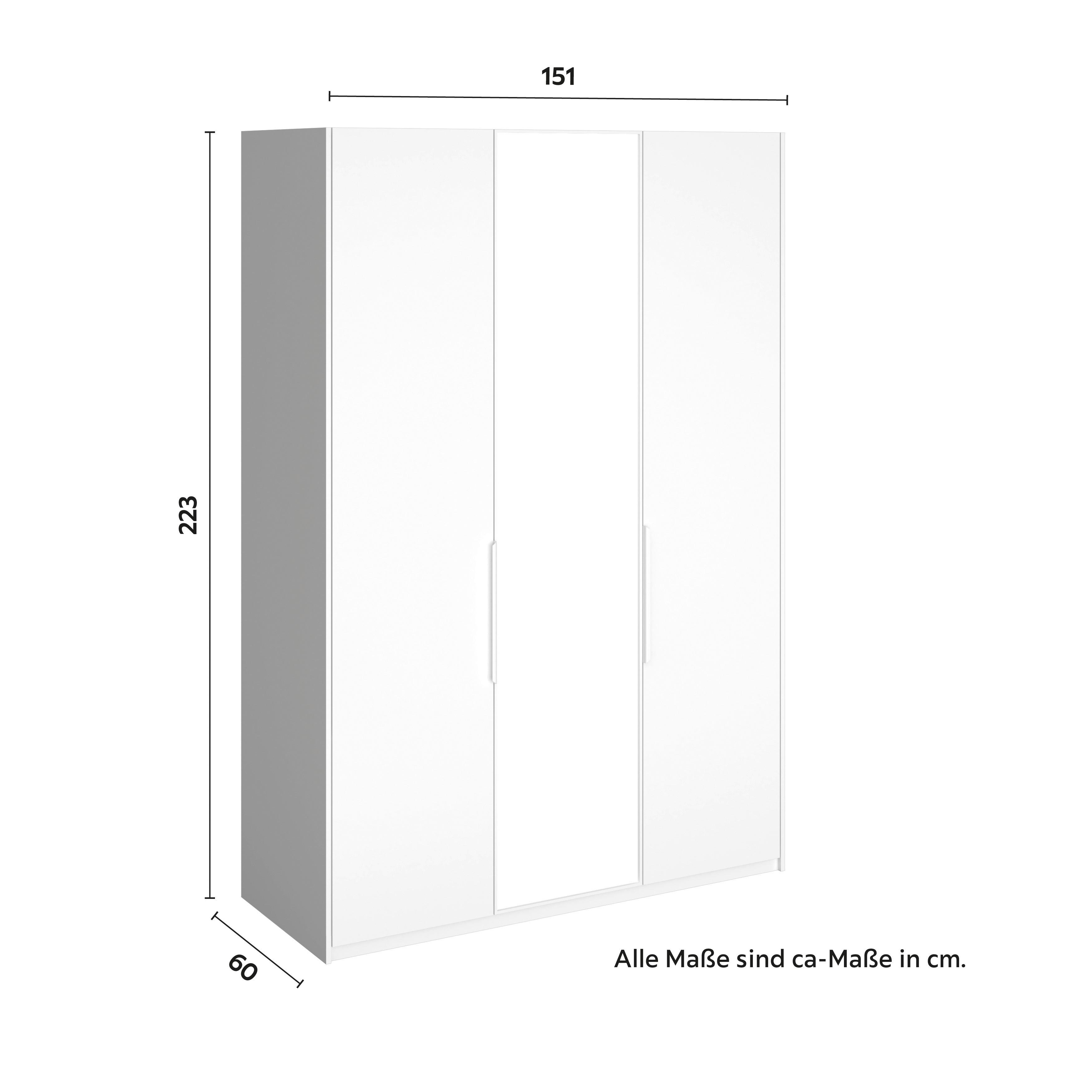 GARDEROB ALEX - vit, Modern, metall/trämaterial (151/223/60cm) - Bessagi Home