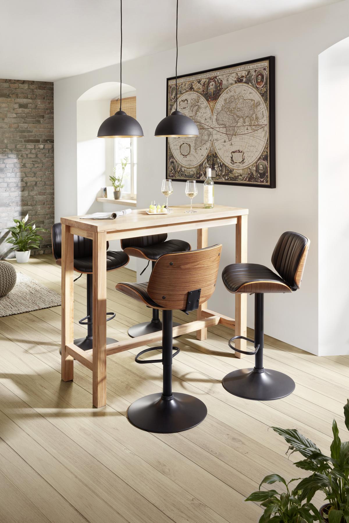 Barska Stolica Jeff - boje oraha/crna, Lifestyle, drvo/metal (47/87-108/50cm) - Premium Living