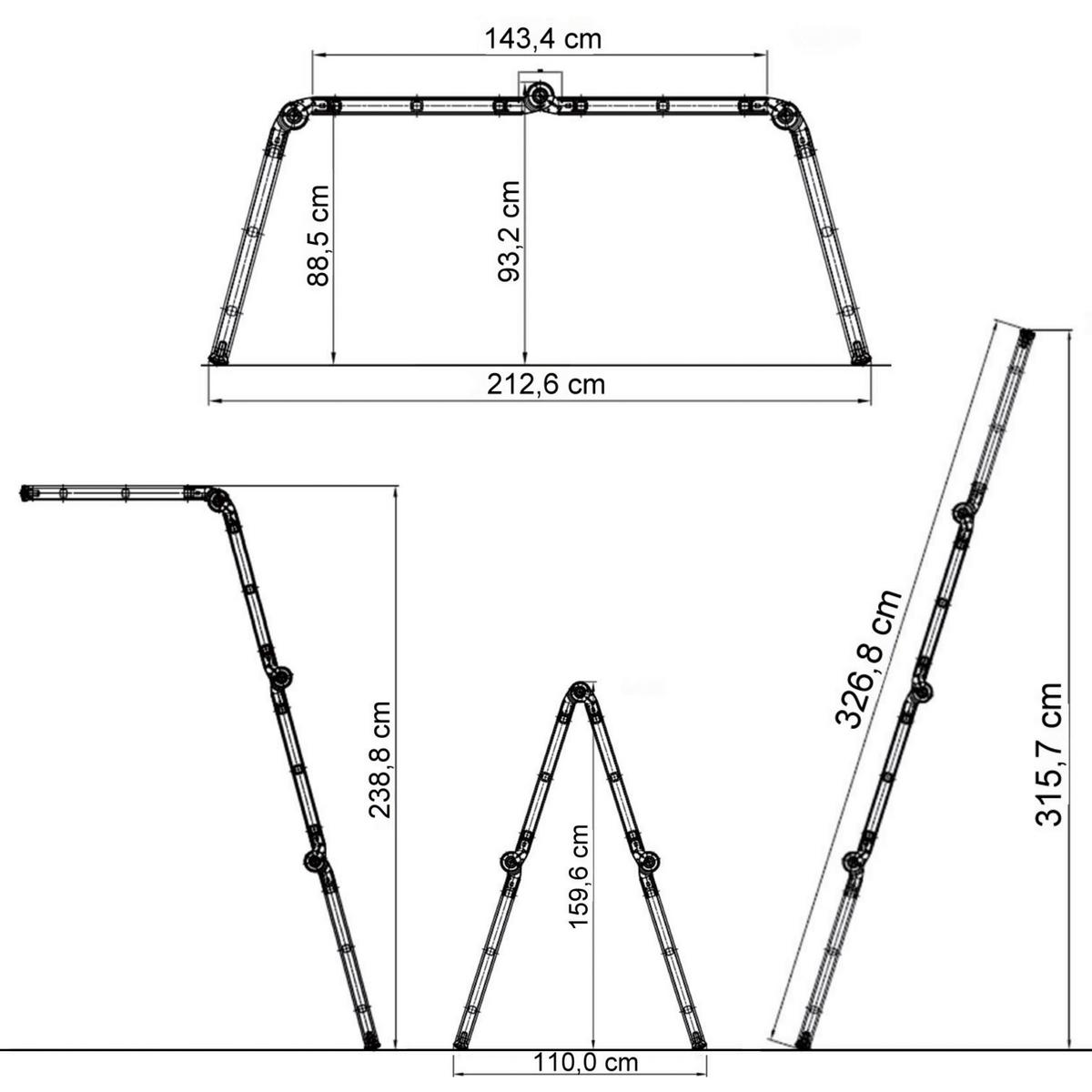 Lestev Solid W3, Aluminij - barve srebrnega hrasta, Basics, kovina (70/94/25cm) - MID.YOU