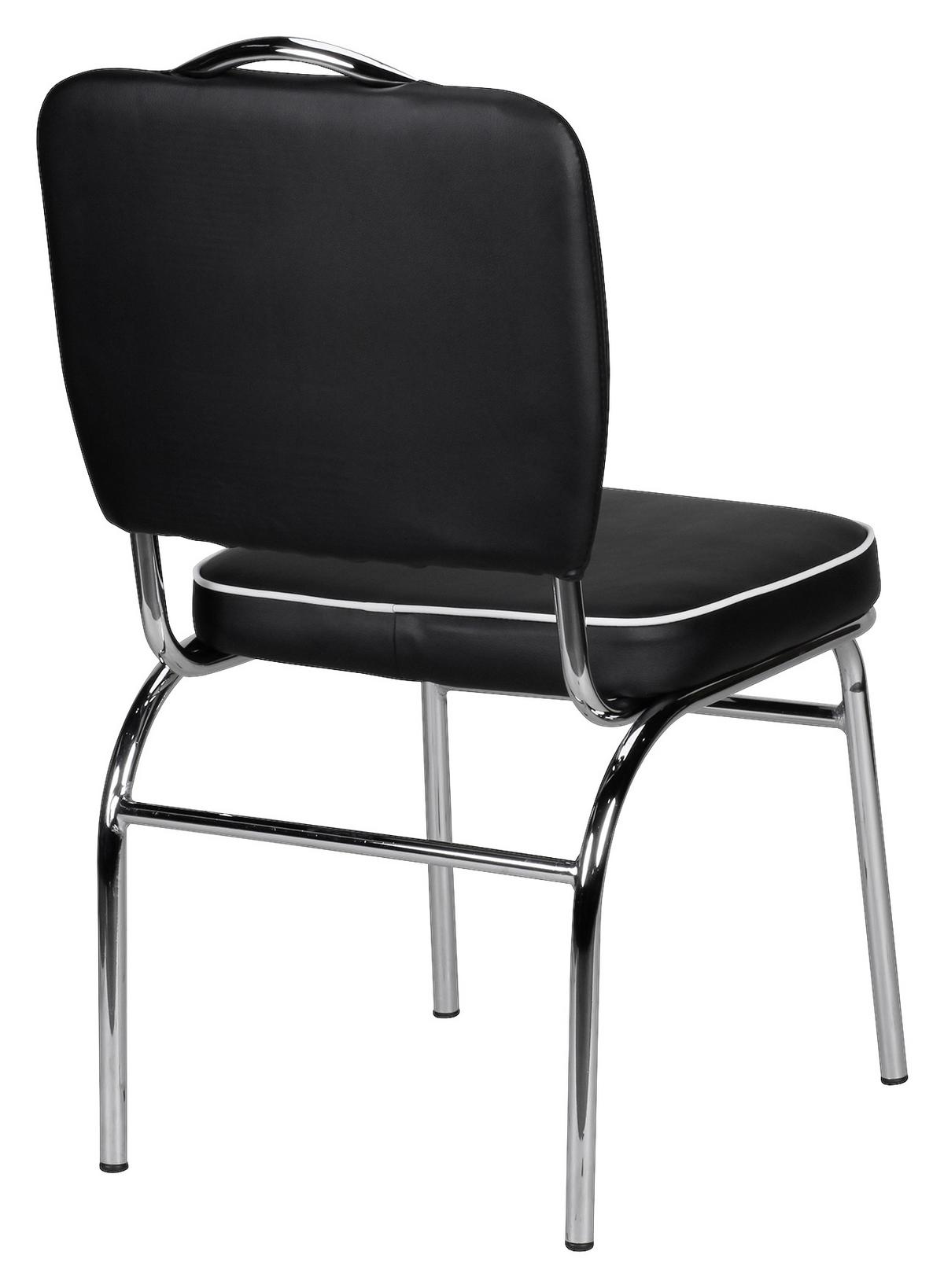 Stol Elivis - srebrne barve/črna, Moderno, kovina/umetna masa (47/90/45cm) - MID.YOU