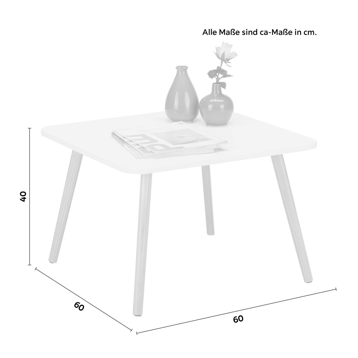 Couchtisch Anouk in Weiß - Weiß/Kieferfarben, MODERN, Holz/Holzwerkstoff (60/40/60cm) - Based