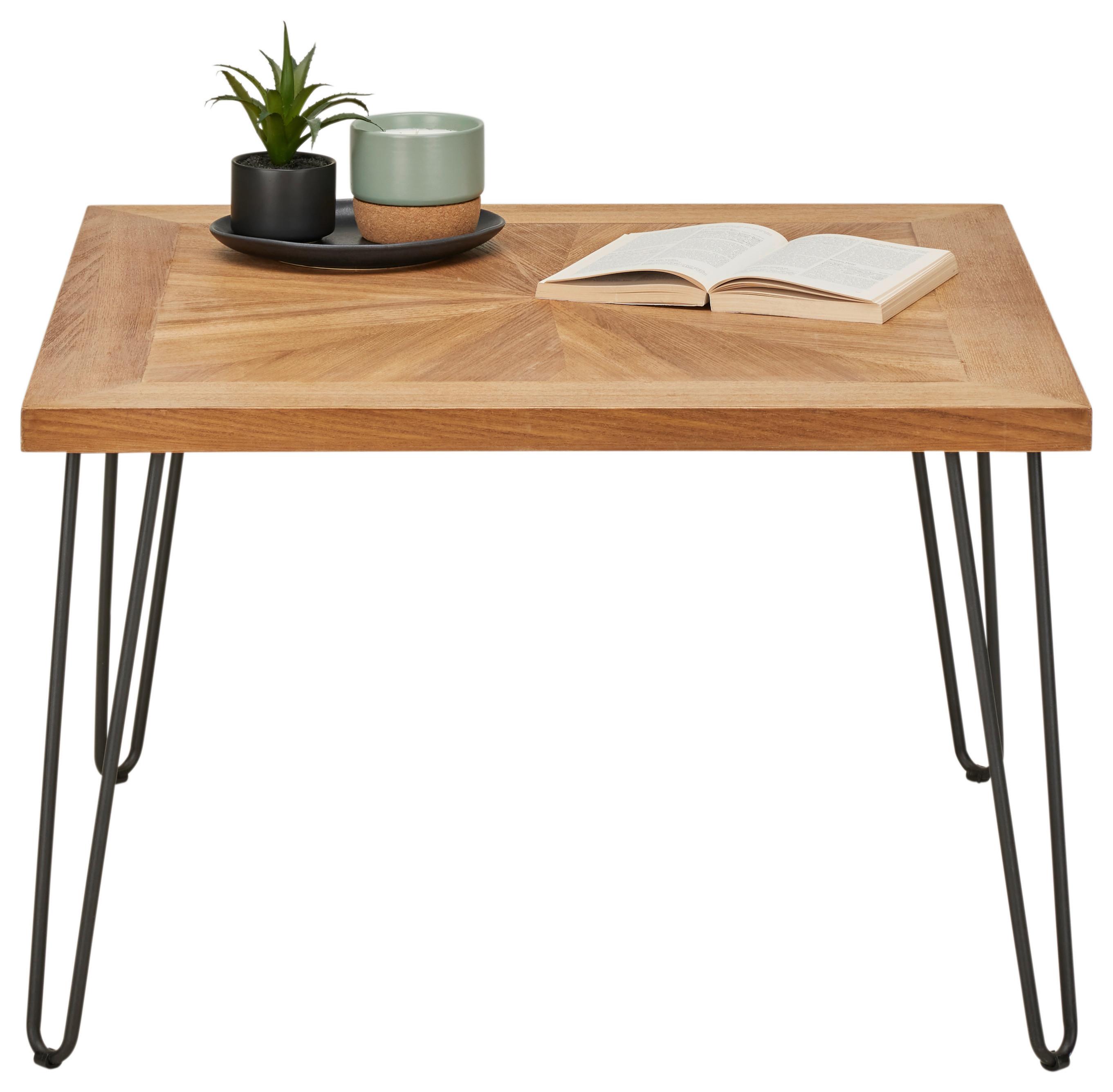 SOFFBORD NOEL - svart/naturfärgad, Romantik / Lanthus, metall/trämaterial (70/45/70cm) - Zandiara