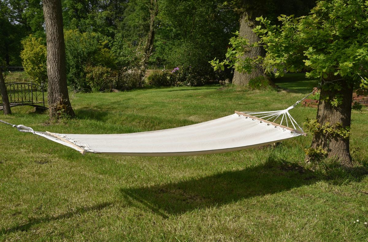 Hängematte Hawaii ca. 100x280 cm Creme - Beige/Creme, Basics, Holz/Kunststoff (100/0,6/280cm) - Gardenson