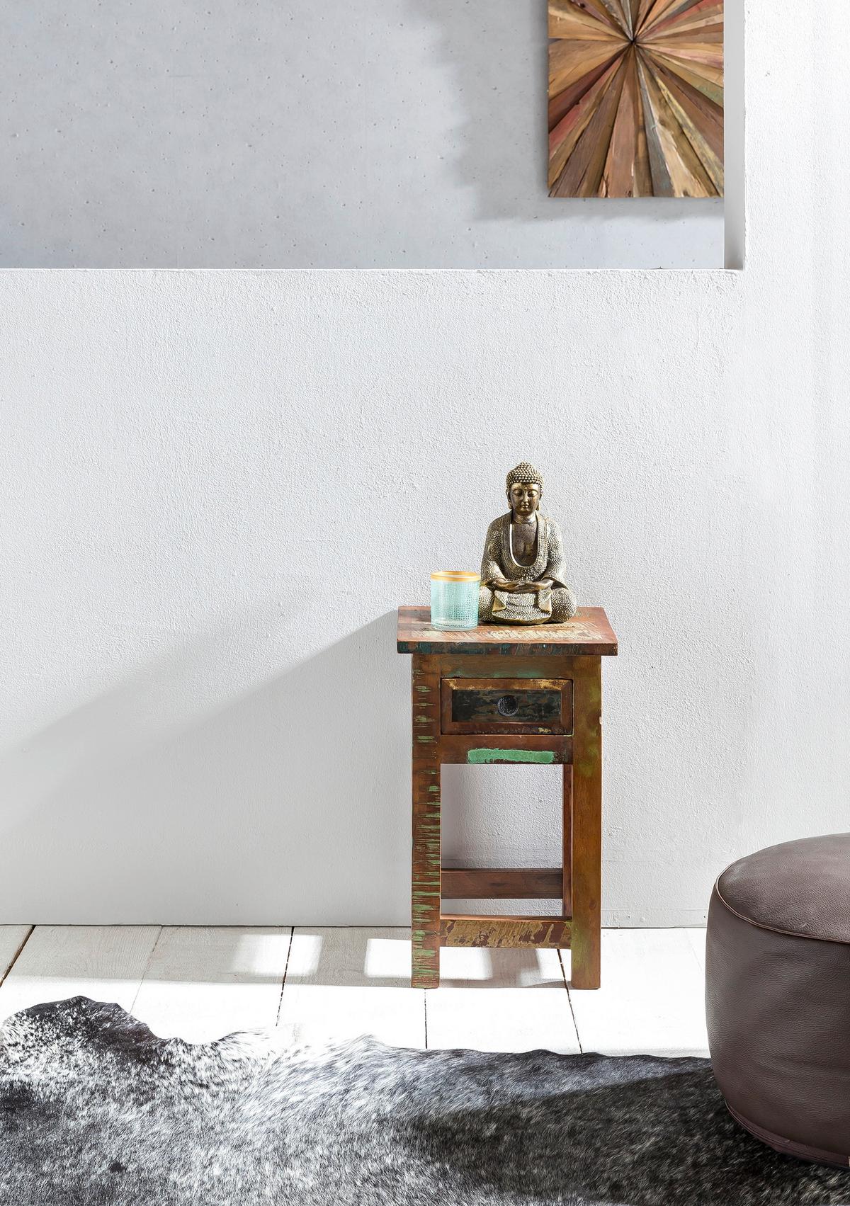 Mizica Kalkutta - črna/rjava, Design, kovina/les (30/30/50cm) - MID.YOU