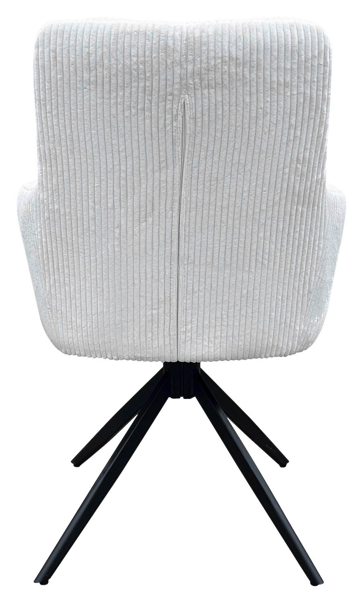 Armlehnstuhl-Set Pura 2er-Set Weiß - Schwarz/Weiß, Design, Textil/Metall (58/88/64cm) - MID.YOU