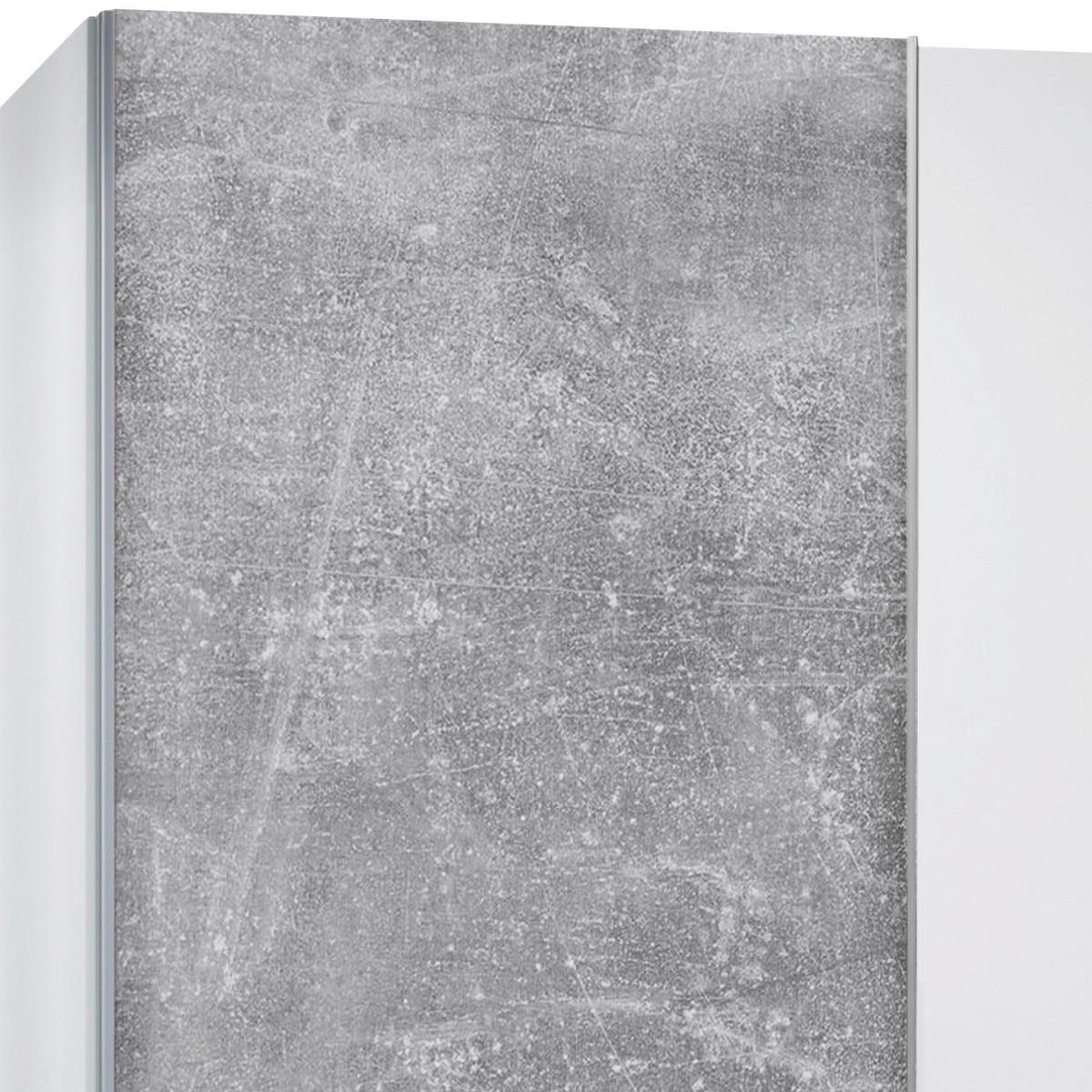 Omara Z Drsnimi Vrati Starter, Bela, Siva - srebrne barve/siva, Konvencionalno, kovina/leseni material (170/195/59cm) - P & B