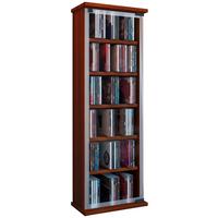 CD-Regal Classic ca. 31x92 cm Nussbaumfarben - Nussbaumfarben, KONVENTIONELL, Glas/Holzwerkstoff (31/92/18cm) - MID.YOU