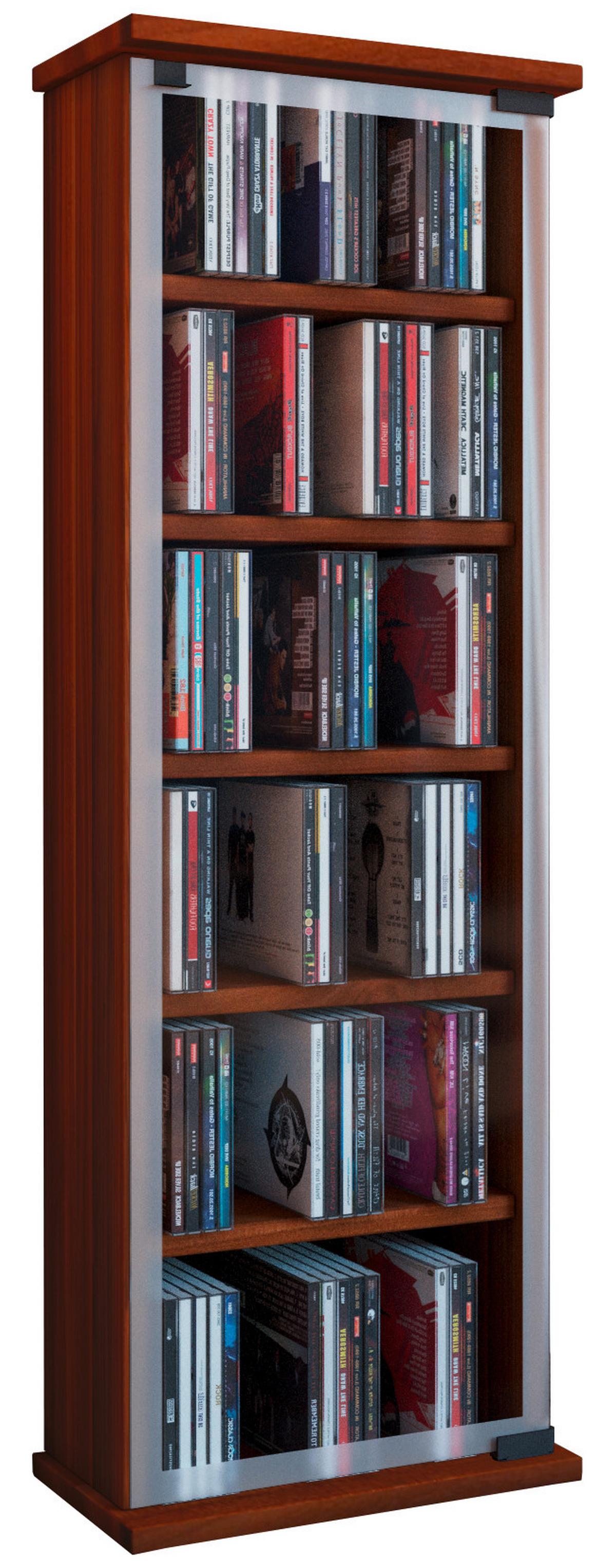 CD-Regal Classic ca. 31x92 cm Nussbaumfarben - Nussbaumfarben, KONVENTIONELL, Glas/Holzwerkstoff (31/92/18cm) - MID.YOU