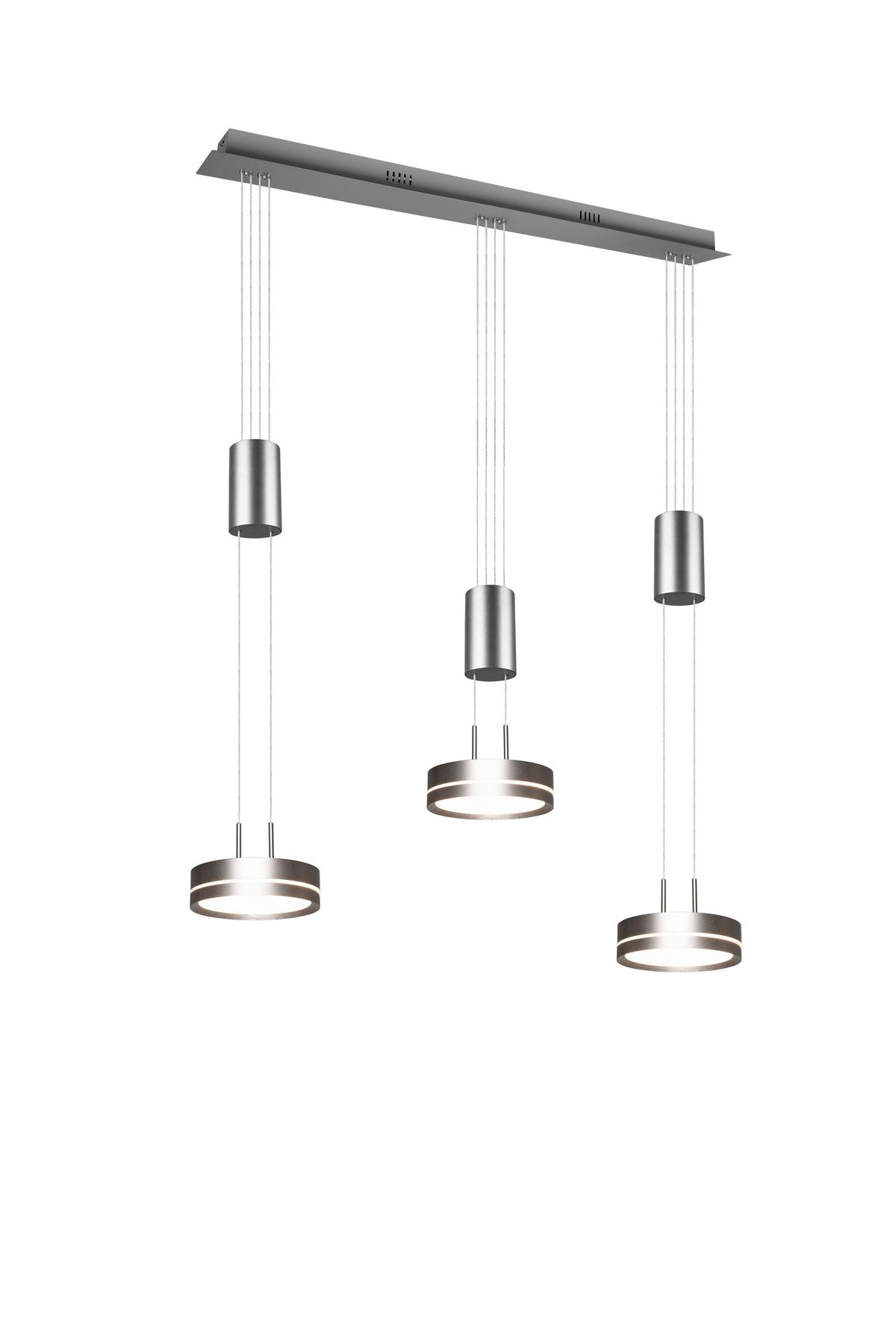 LED-Hängeleuchte Franklin Nickelfarben max. 3 x 9 Watt - Nickelfarben, Basics, Metall (85/150/14cm) - Trio Leuchten