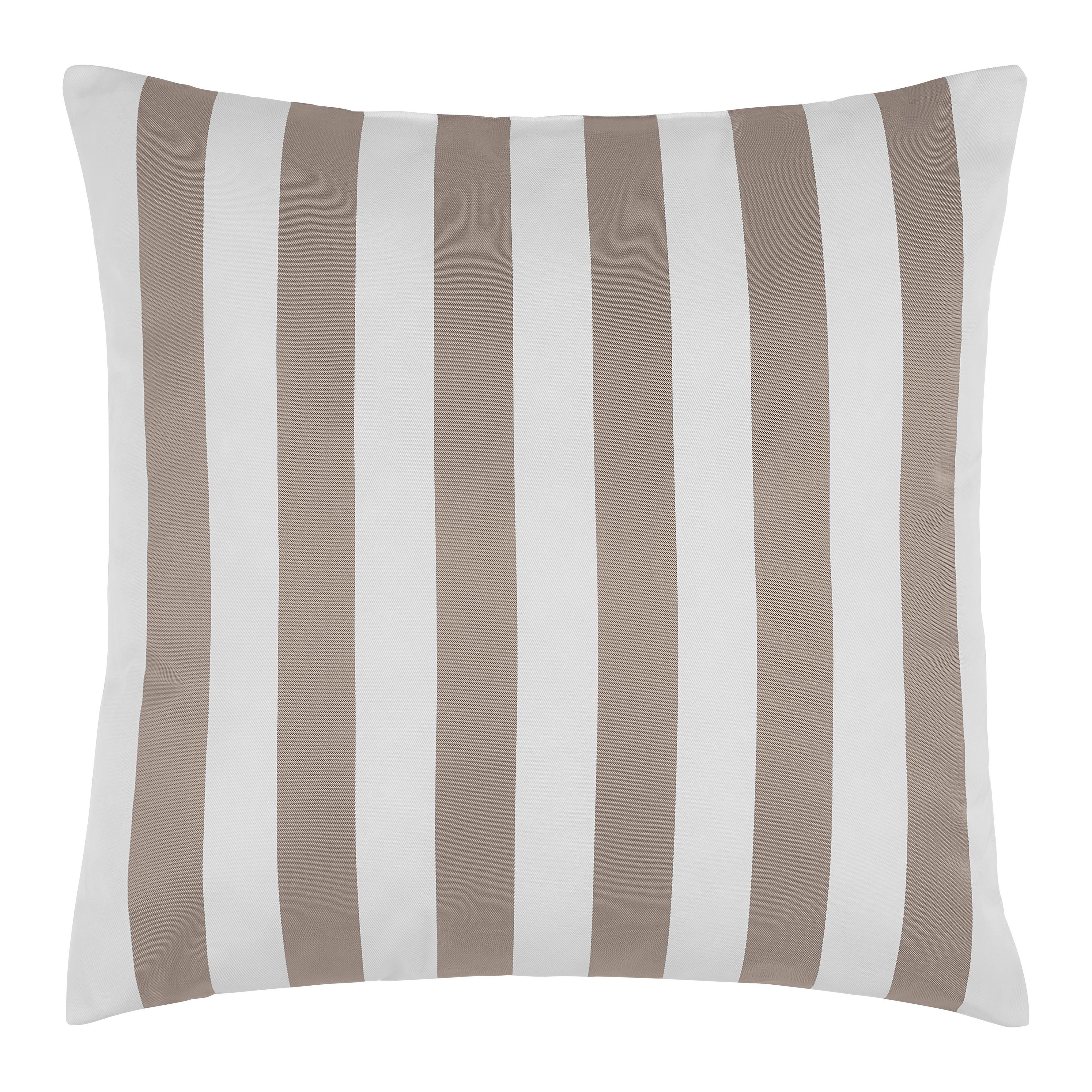 Outdoor-Kissen Amore Streif Weiß/Beige ca. 45x45cm - Beige/Weiß, Textil (45/45cm) - Mömax