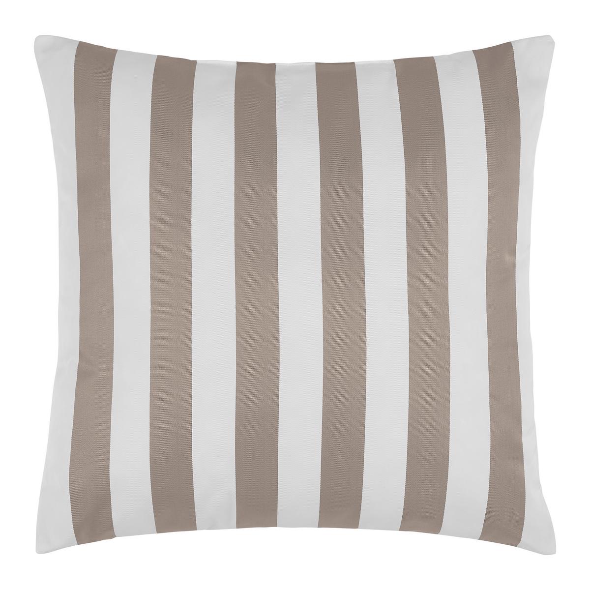 Outdoor-Kissen Amore Streif Weiß/Beige ca. 45x45cm - Beige/Weiß, Textil (45/45cm) - Mömax
