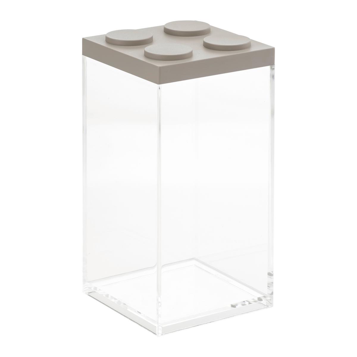 POJEMNIK KUCHENNY ESILA - szarobrązowy/przezroczysty, tworzywo sztuczne (10/10/20,5cm)