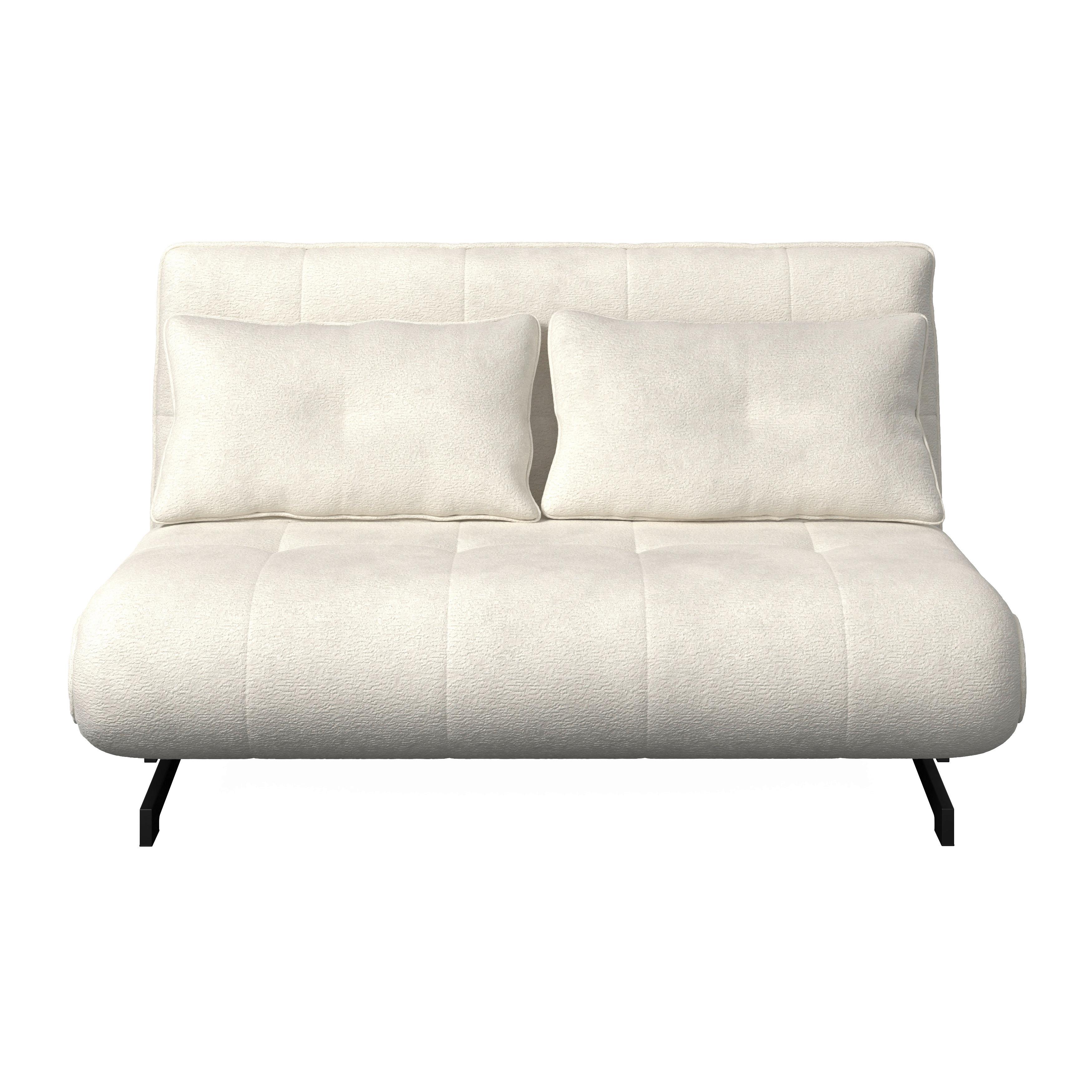 BÄDDSOFFA LUNA - vit/svart, Modern, metall/textil (143/84/81cm) - Bessagi Home