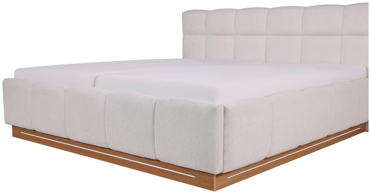 Polsterbett Ascona II Creme ca. 160x200cm - Eichefarben/Creme, KONVENTIONELL, Holzwerkstoff/Textil (160/200cm) - Based