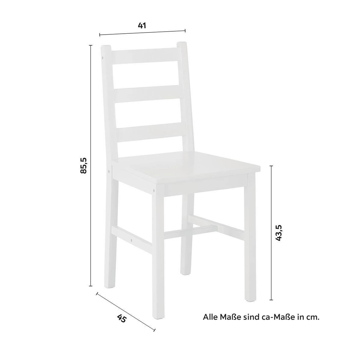 Sitzgruppe Holz Matias Weiß, Kiefer - Weiß, MODERN, Holz (75/75/73cm) - Bessagi Home