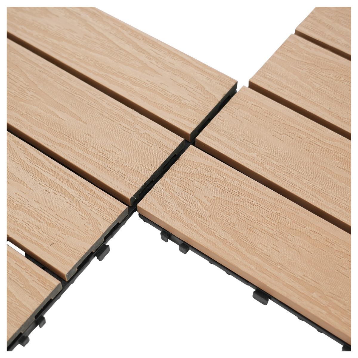 PŁYTKA TARASOWA PREMIUM 11ER SET - kolor klonowy, Konventionell, materiał drewnopochodny (30/30/2,1cm) - Ambia Garden