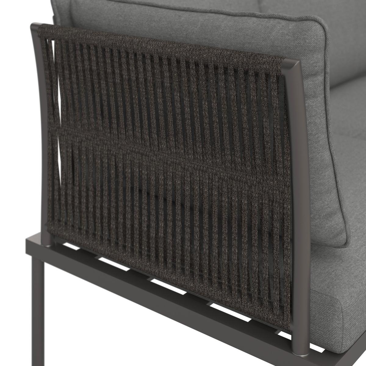 Gartenlounge Elora Hellgrau Textil/Metall - Anthrazit/Hellgrau, Modern, Textil/Metall (223/75/74cm) - Bessagi Garden