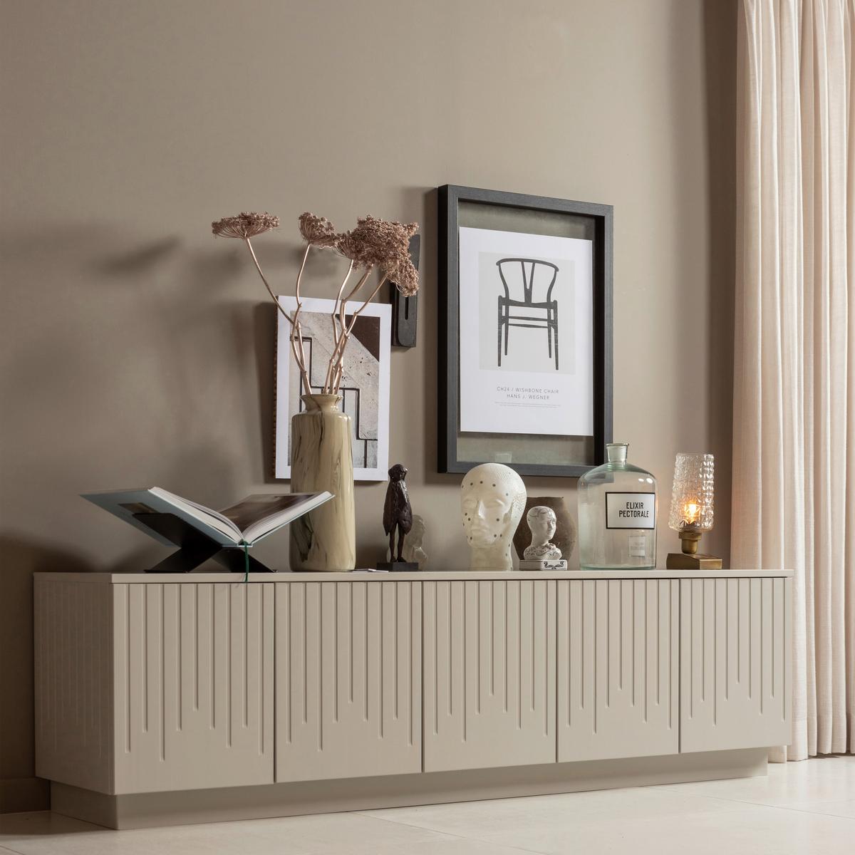 Lowboard Pencil Hellgrau - Hellgrau, Design, Holz (180/52/40cm) - Livetastic
