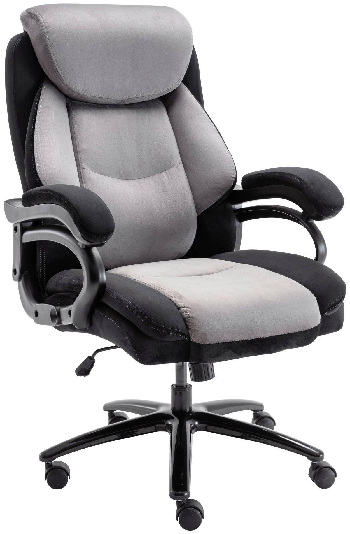 Chefsessel Alwin in Grau/Schwarz - Schwarz/Grau, Modern, Holz/Kunststoff (84/119/67cm) - Mömax