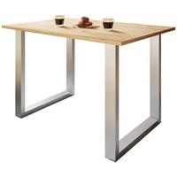 SCHREIBTISCH LONA - Honigeiche/Silberfarben, Design, Holzwerkstoff/Metall (140/76/50cm) - MID.YOU