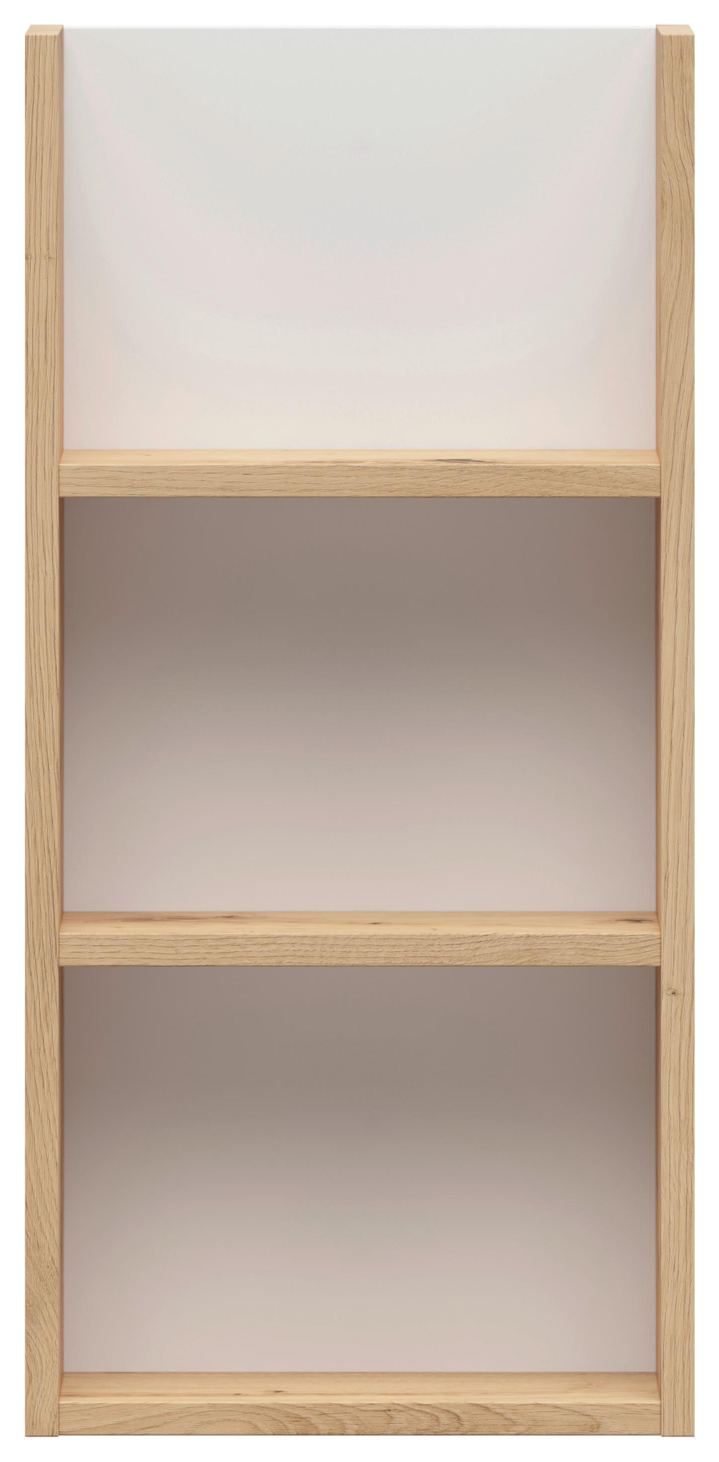 Regal Bodo - barve hrasta/bela, Konvencionalno, leseni material (32/67/12cm) - Modern Living