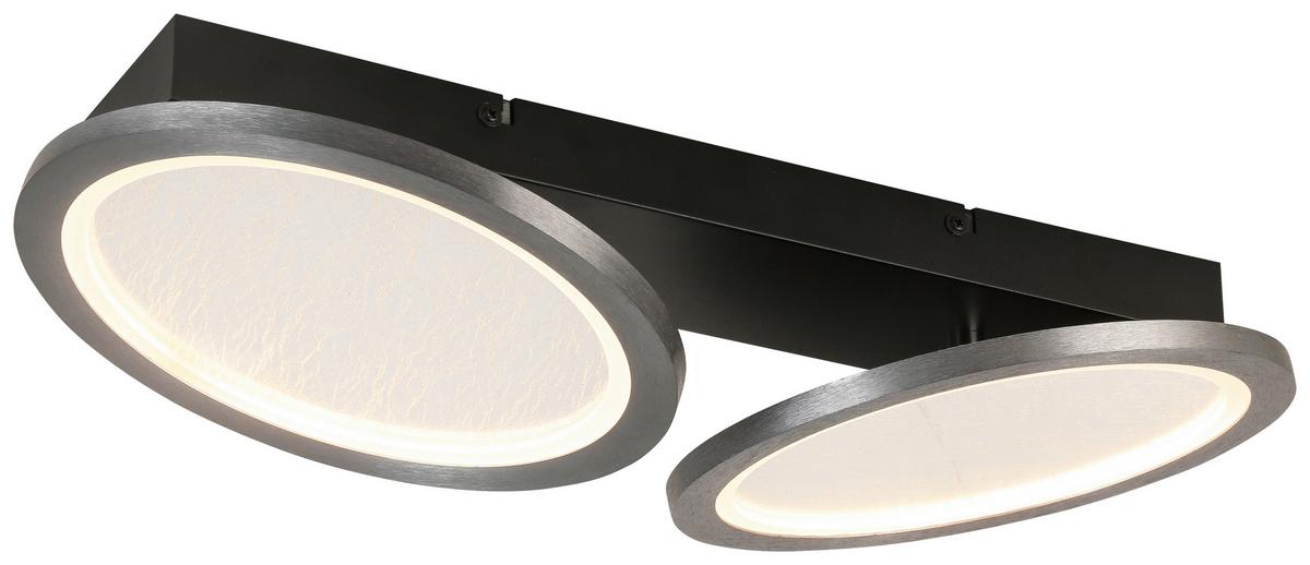 plafonnier LED max. 22,8 Watt - Graphitfarben/Schwarz, Modern, Kunststoff/Metall (51/25/8,1cm) - Modern Living