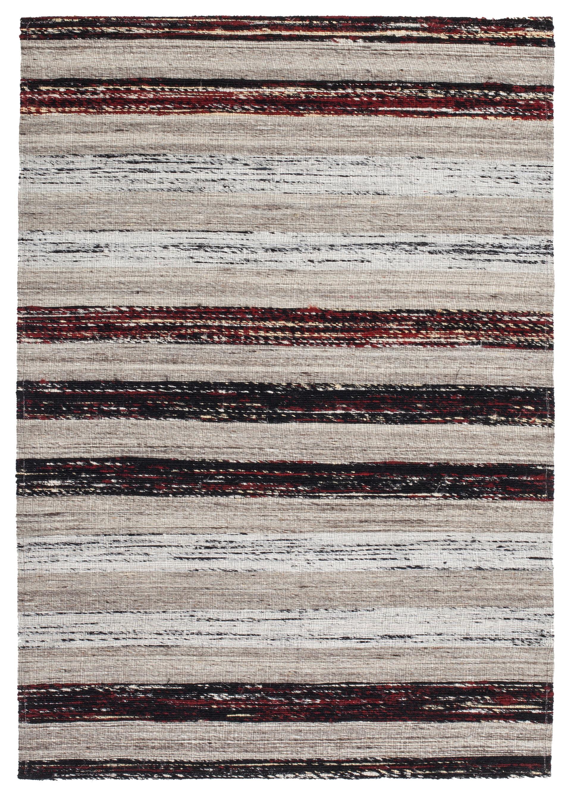 Wollteppich Duarte 210 Schwarz/wei 160x230 - Weiss/Schwarz, Basics, Textil (160/230cm) - Kayoom