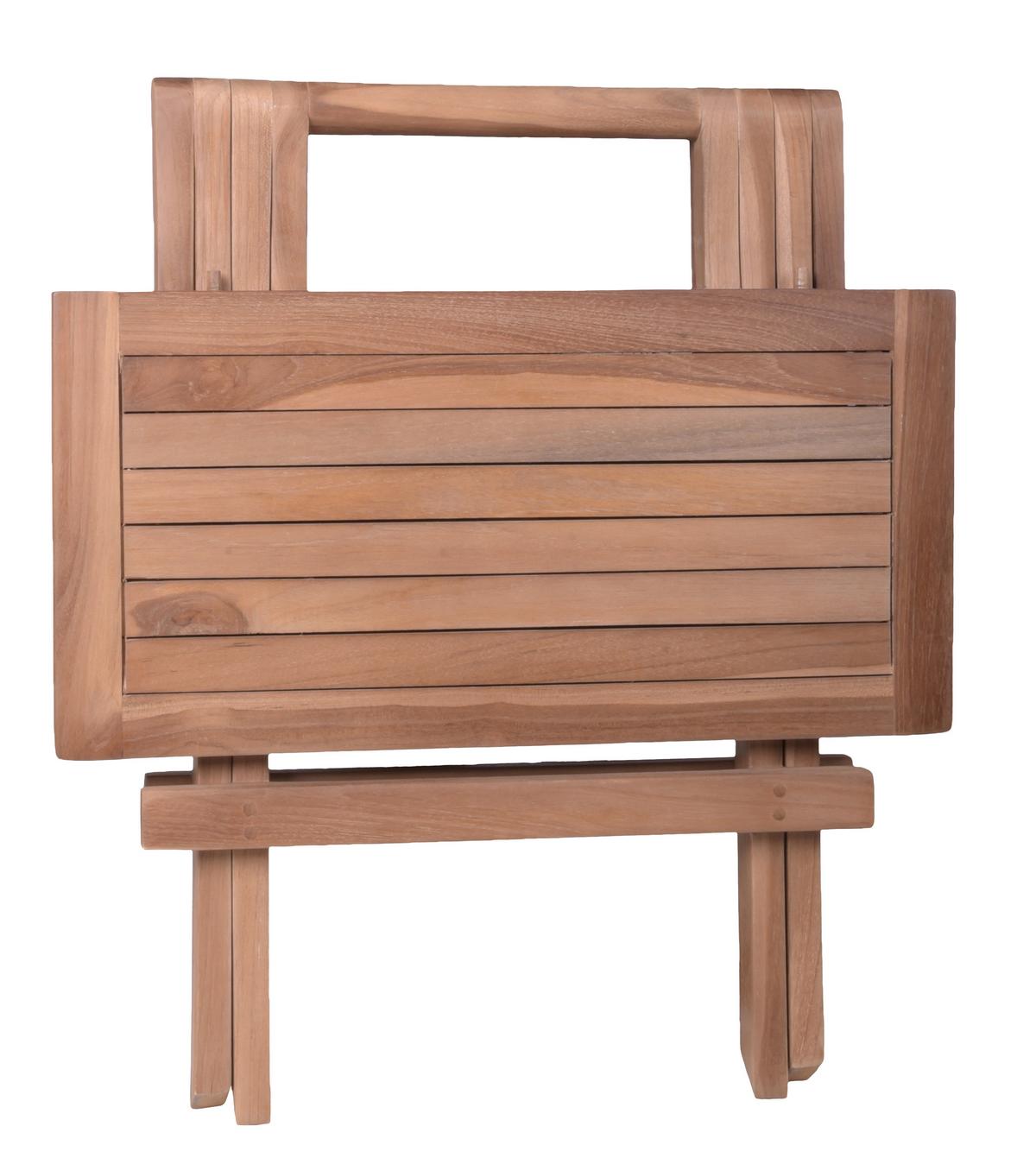 Gartenbeistelltisch Simuk Teak klappbar - Braun, Basics, Holz (50/50/50cm) - Gardenson