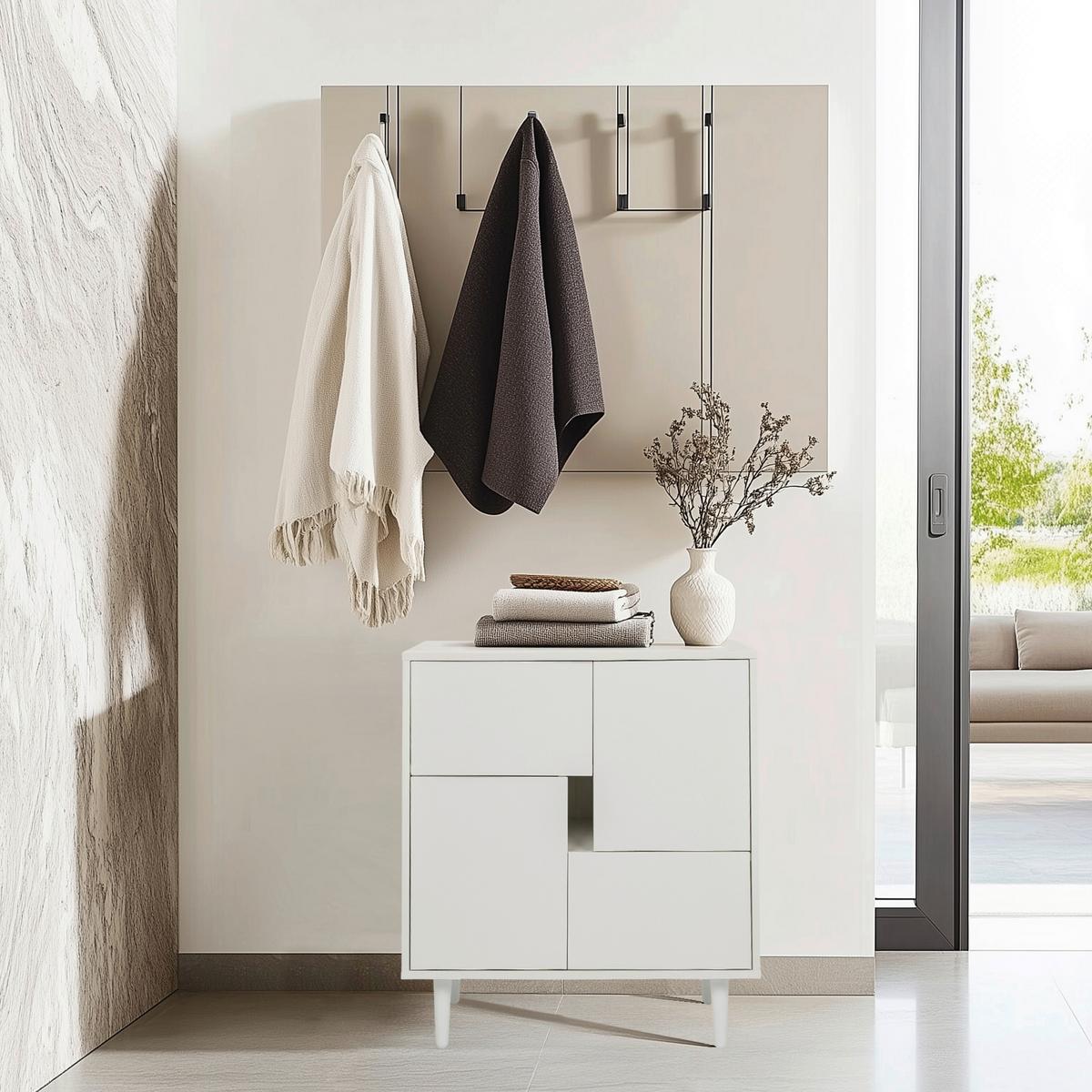 Komoda Lykkja, Bela - bela, Moderno, leseni material (72/77/39,5cm) - MID.YOU