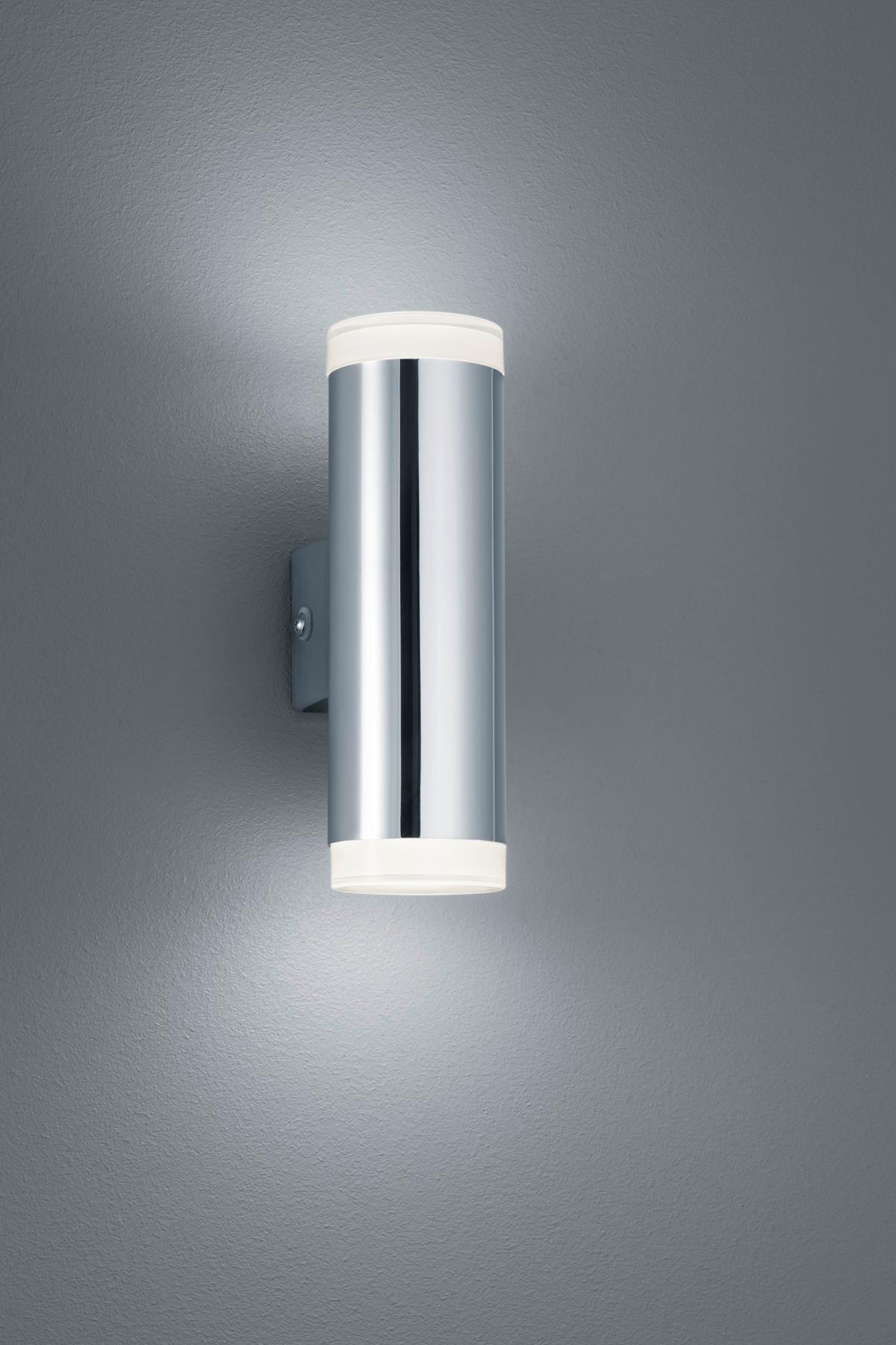 LED-Wandleuchte Ray in Weiß/Chrom max. 2x4 Watt - Chromfarben/Weiß, Basics, Kunststoff (16,6/5,2/8cm) - Trio Leuchten