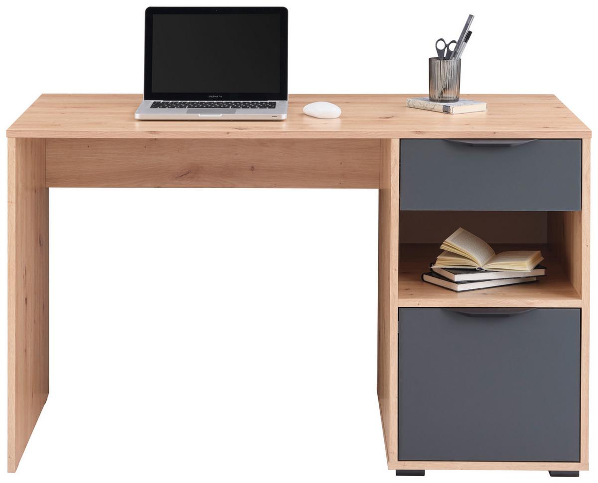 Masă de scris PALERMO 2 - stejar Artisan/antracit, Trend, material pe bază de lemn (120/73,5/60cm) - Modern Living