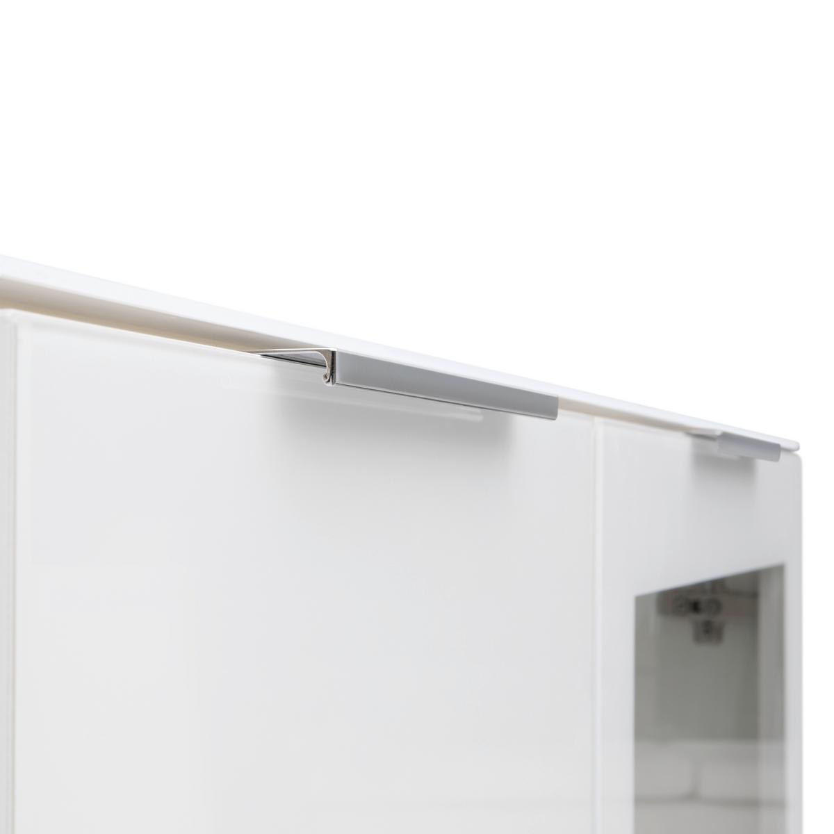 Vitrine Siena Weiß - Chromfarben/Schwarz, MODERN, Glas/Holzwerkstoff (105/151/40cm) - Premium Living