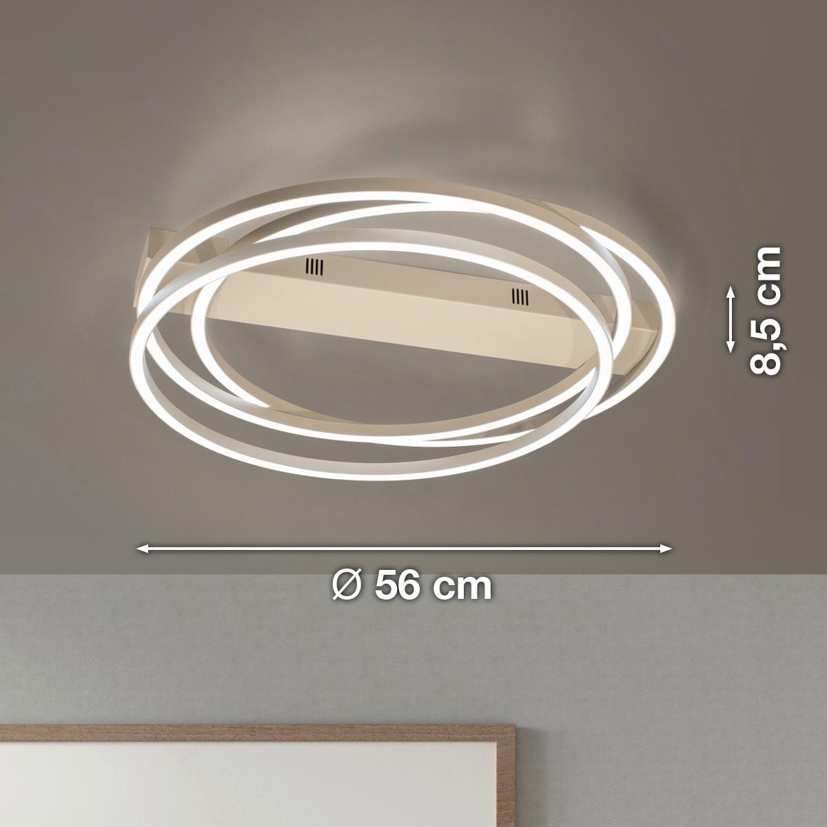 LAMPA SUFITOWA LED 21566 KIKU - kolor piaskowy, Design, metal (56/56/8,5cm) - Fischer & Honsel