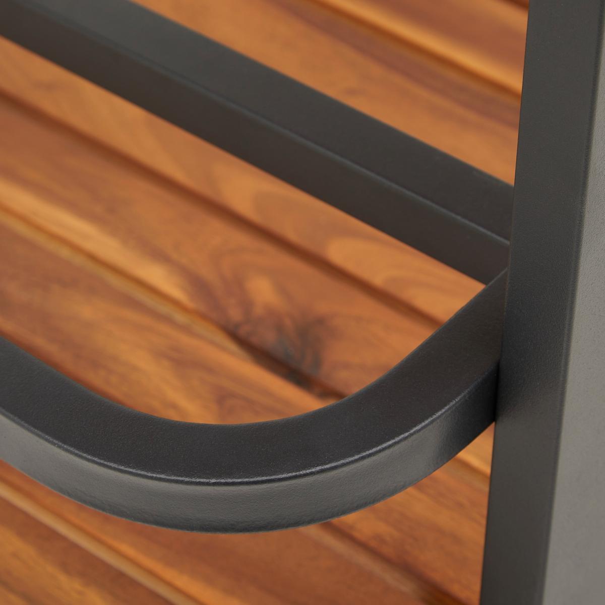 Servierwagen Marlo Schwarz Akazie/Aluminium - Schwarz, MODERN, Holz/Metall (76/77/49cm) - Bessagi Garden