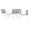 Loungegarnitur Break Weiß/Grau - Weiß/Grau, KONVENTIONELL, Glas/Textil - Gardenson