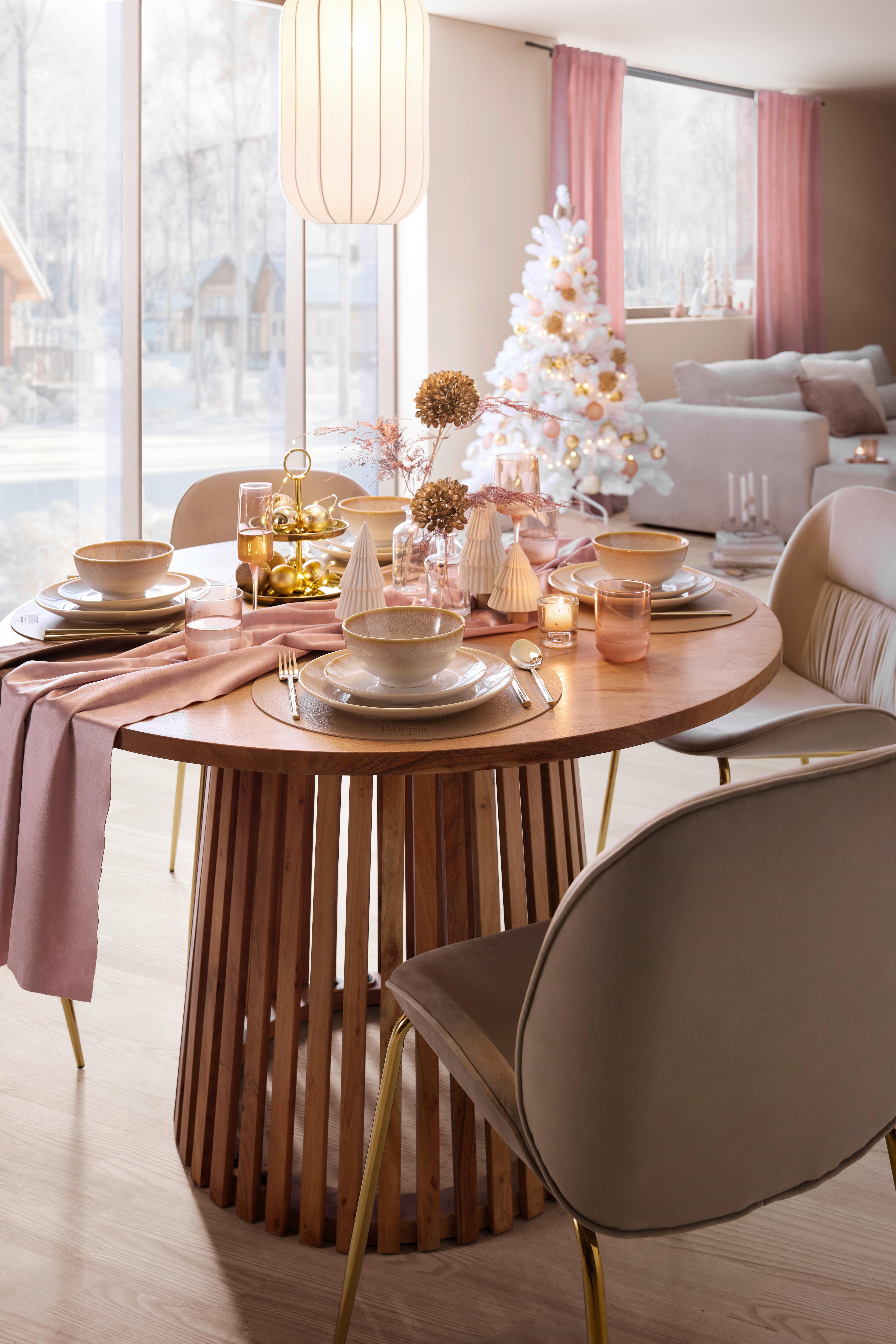 GARDINLÄNGD BIANCA - rosa, Klassisk, textil (140/245cm) - Modern Living