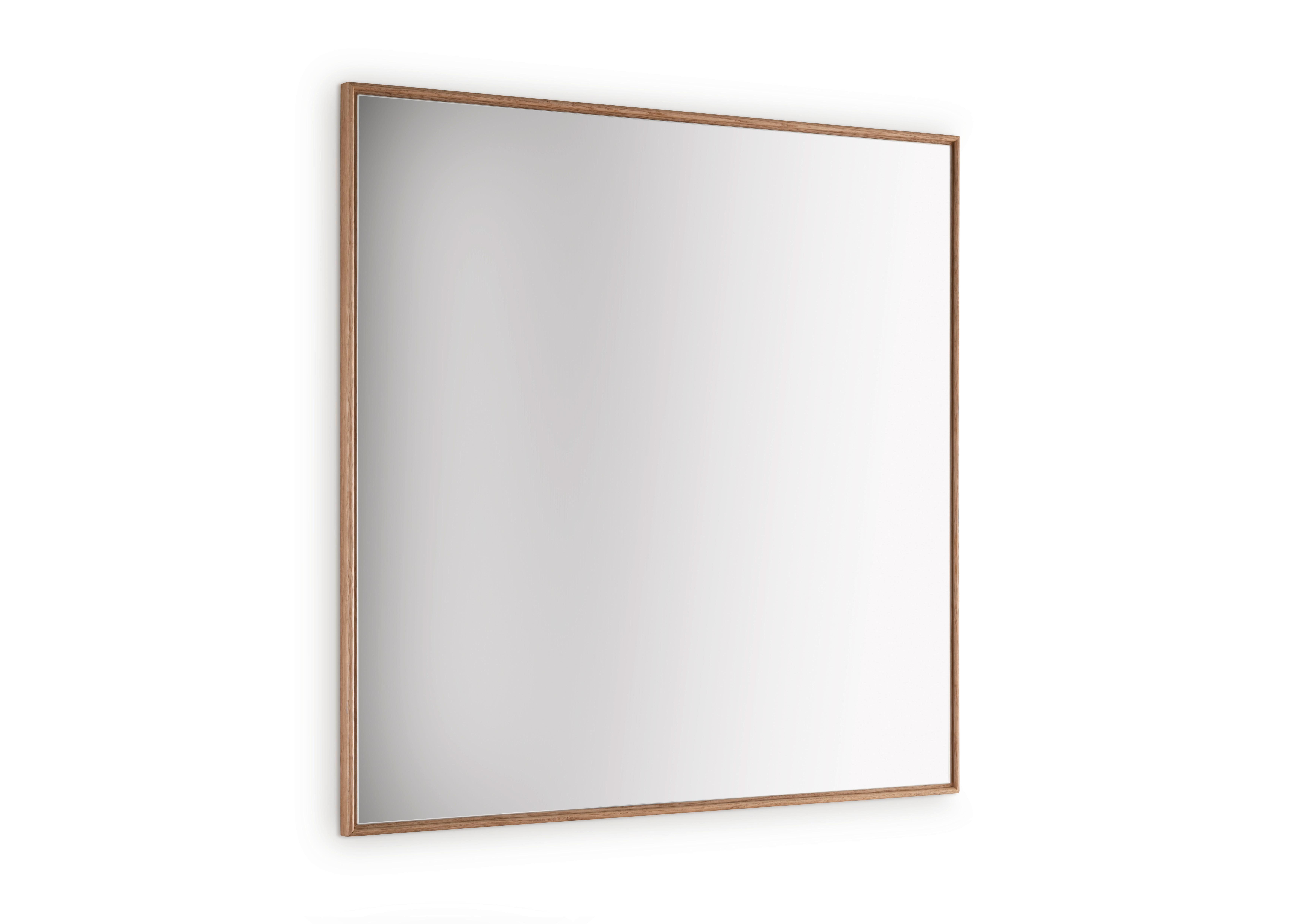 LUSTRO ŚCIENNE RIVA - kolor dębowy, Natur, drewno/szkło (80/80/3cm) - Linea Natura