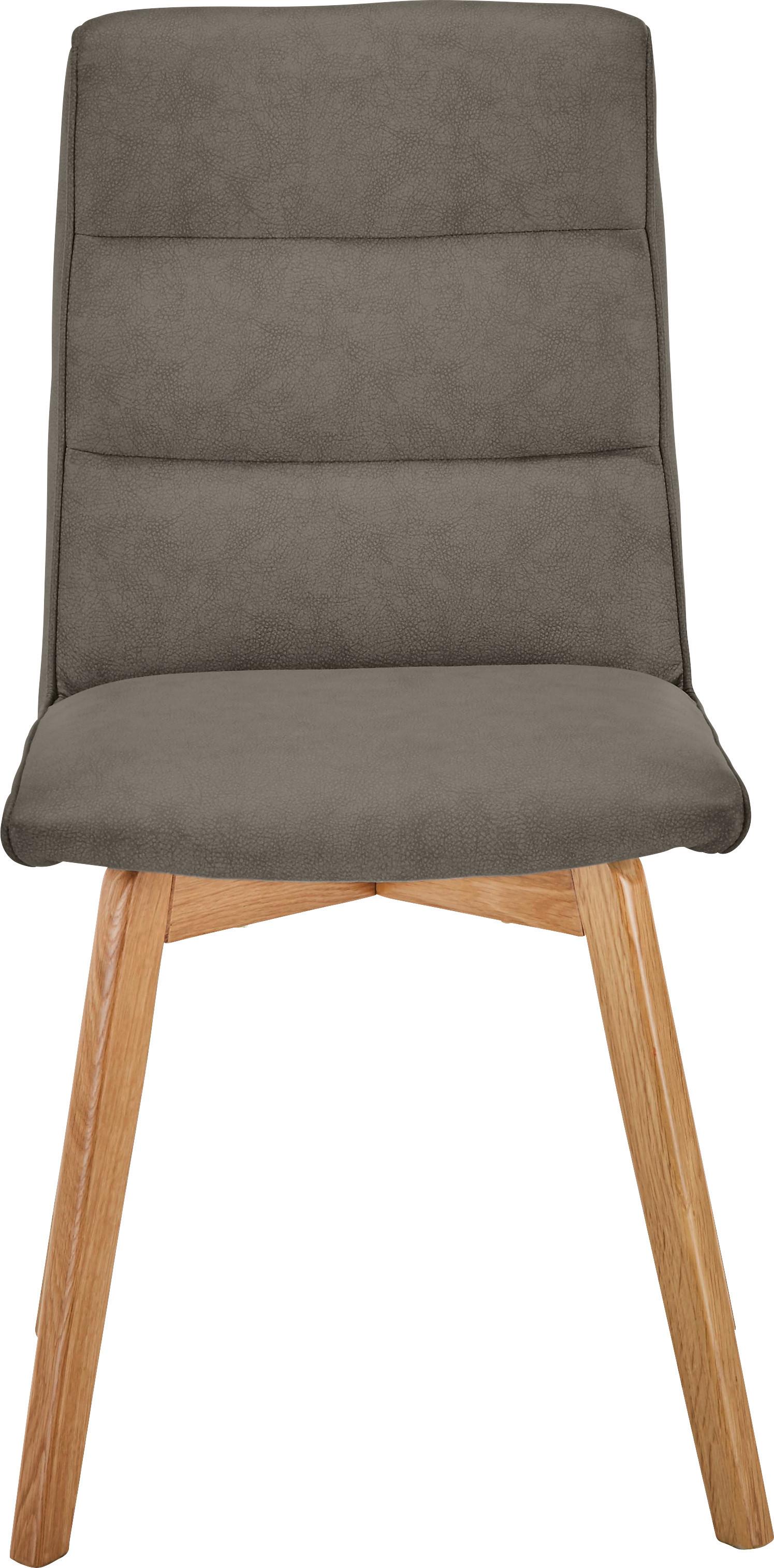 Stolica Ellie - boje hrasta/smeđa, Modern, drvo/tekstil (44/87/55,5cm) - Based