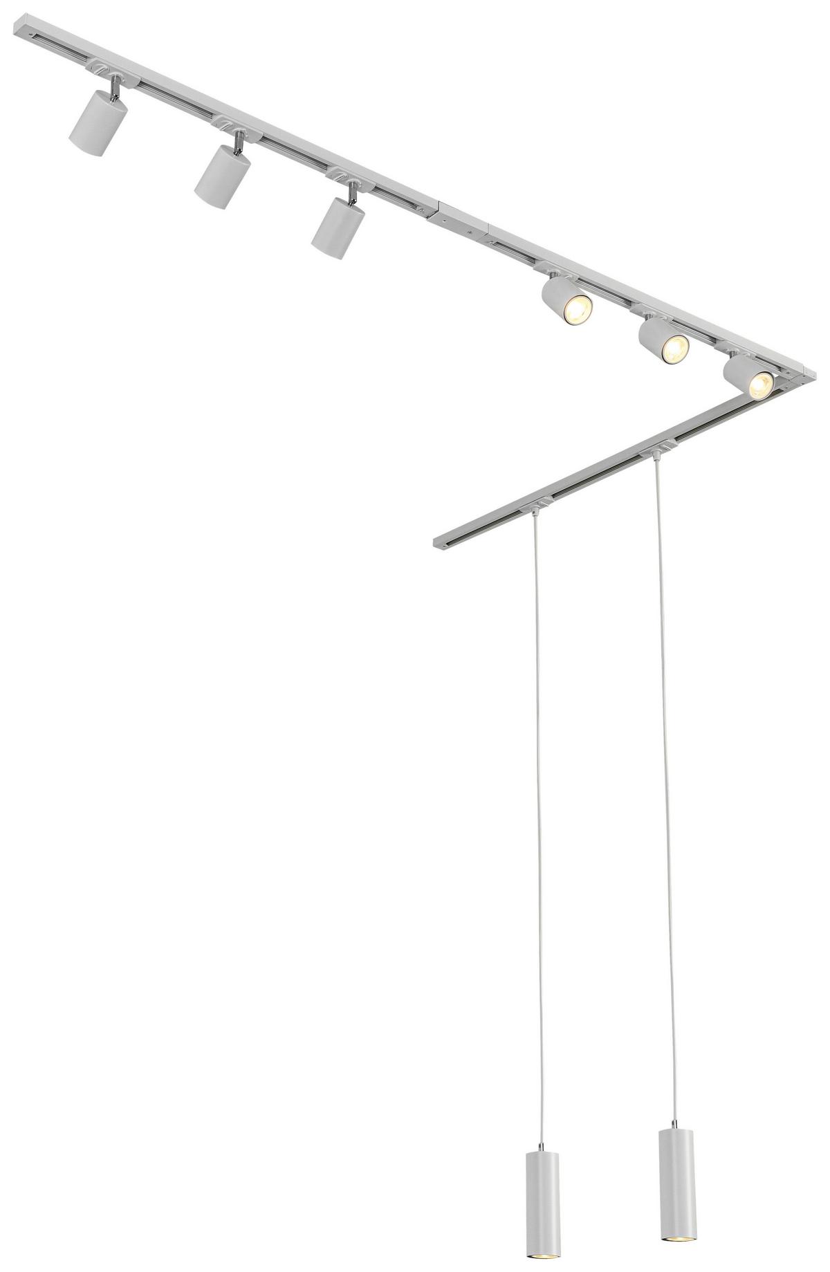 SYSTEM SZYNOWY BINE - biały/kolor chromowy, Trend, tworzywo sztuczne/metal (262cm) - Novel