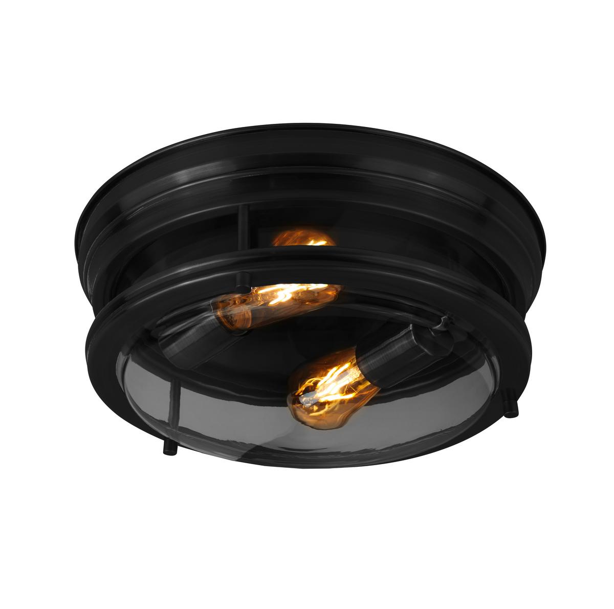 Fürdőszobai Mennyezeti Lámpa 5182bk - fekete/átlátszó, Basics, üveg/fém (35/14.5cm)