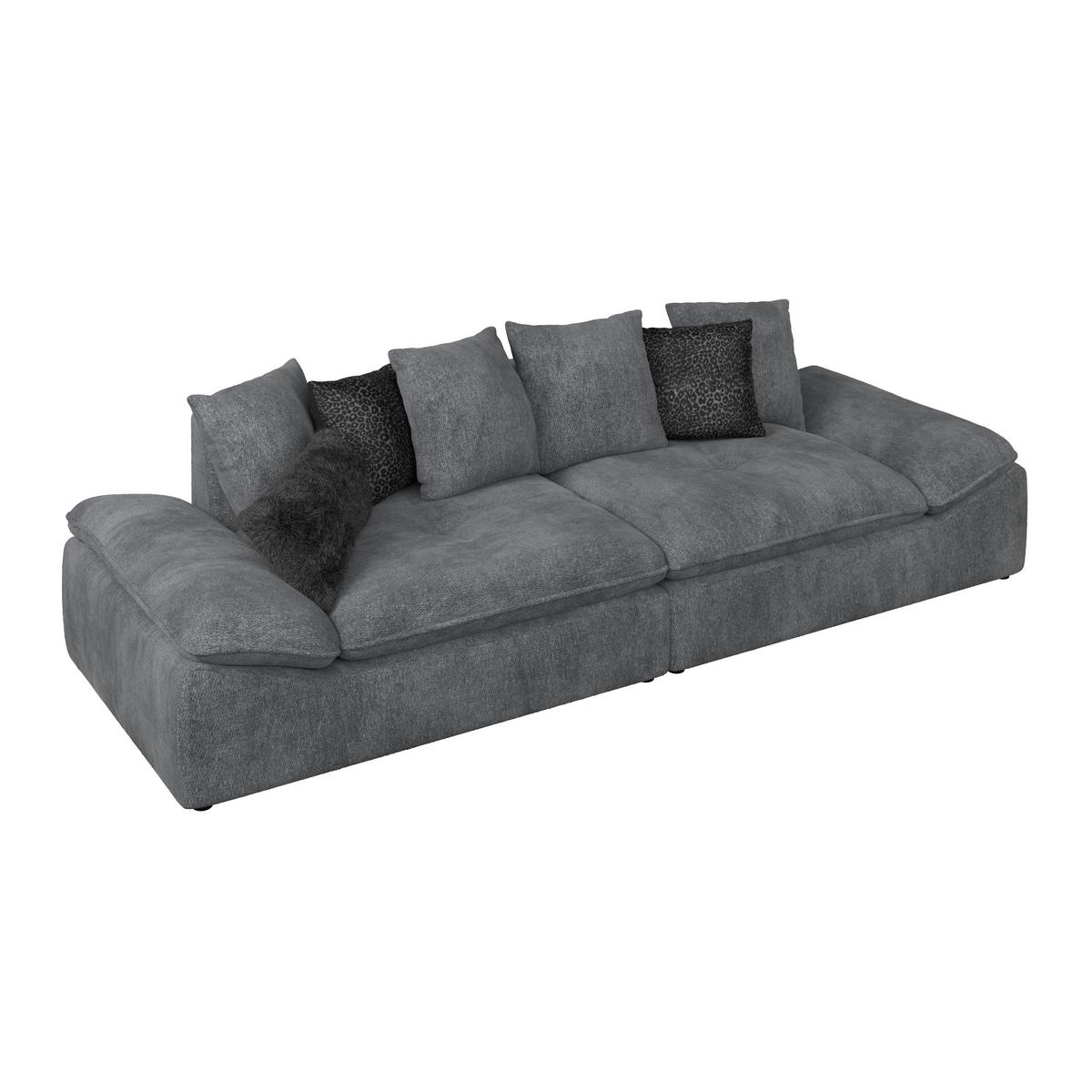 CANAPEA BIGSOFA DIUN - antracit/negru, Trend, textil (310/76-90/124cm) - Luca Bessoni