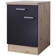 Küchenunterschrank Anthrazit/Eiche - Edelstahlfarben/Eichefarben, MODERN, Holzwerkstoff/Metall (60/86/60cm) Küchenunterschrank Anthrazit/Eiche - Edelstahlfarben/Eichefarben, MODERN, Holzwerkstoff/Metall (60/86/60cm)