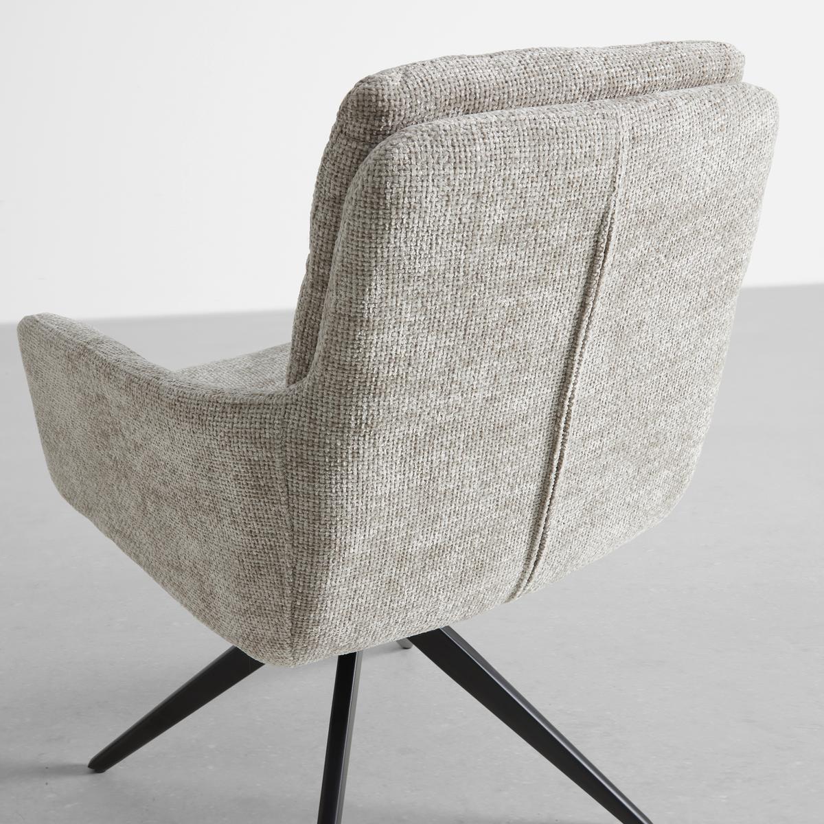 Armlehnstuhl Laurin Hellgrau Webstoff Drehbar Gepolstert - Hellgrau, MODERN, Holz/Textil (59/93/63cm) - Bessagi Home