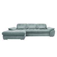 Ecksofa Rigatti mit Bettkasten ca. 184x314 cm Mint - Blau/Chromfarben, MODERN, Textil/Metall (184/314cm) - Livetastic