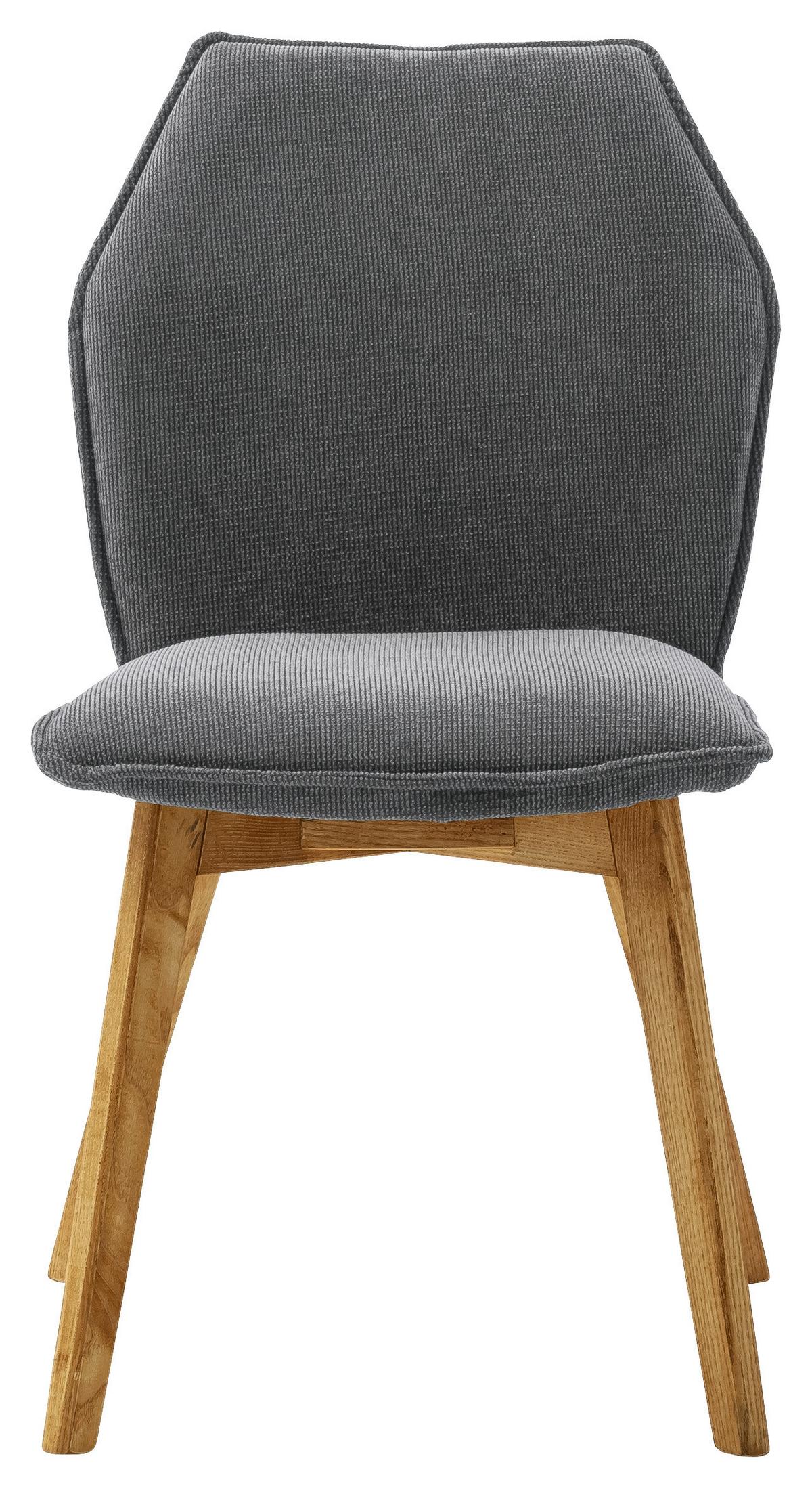 KRZESŁO LARDOS - kolor dębowy/antracytowy, Design, drewno/tkanina (49/87/63cm) - Livetastic