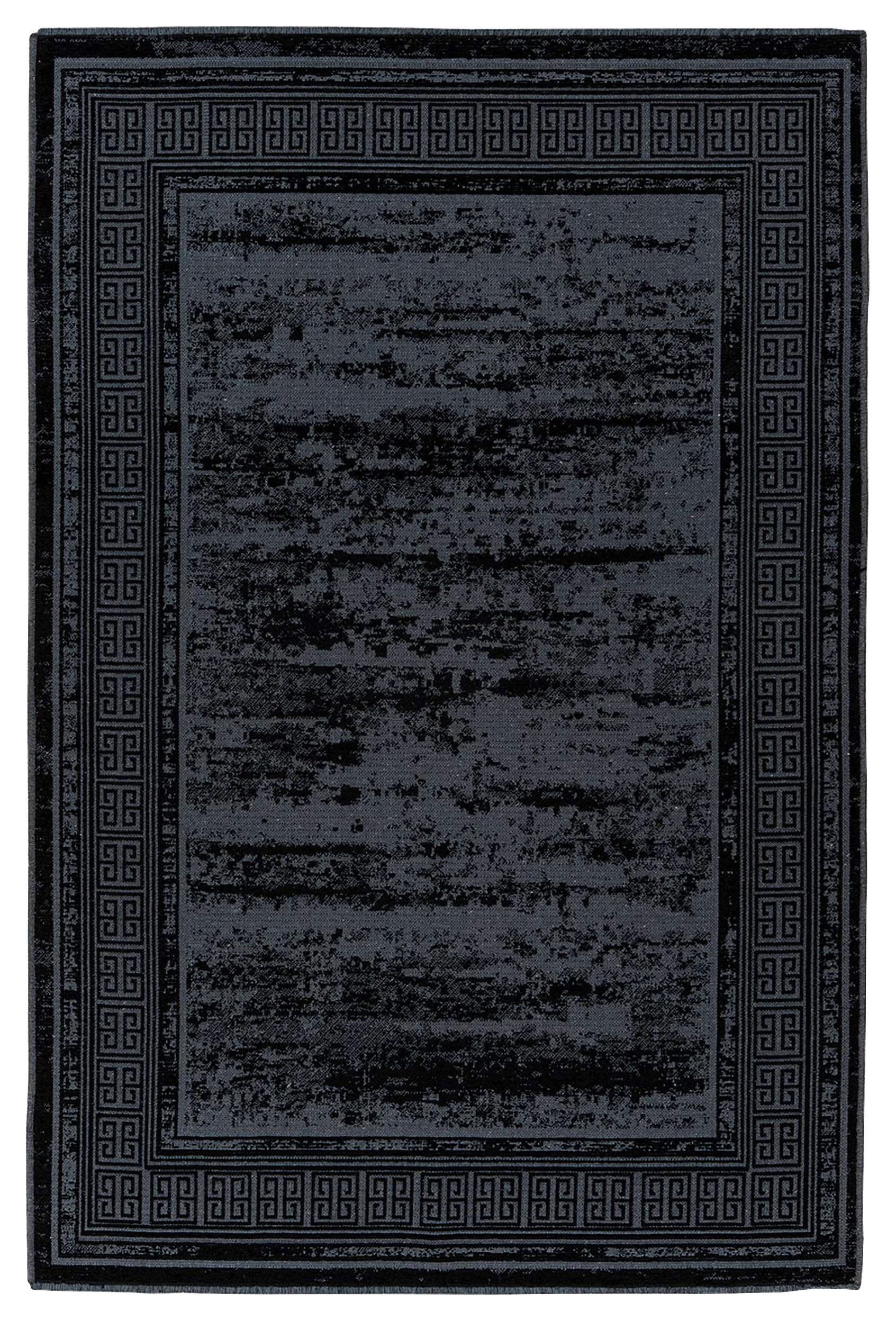 Flachwebeteppich Kalevi 300 - Schwarz, Konventionell, Textil (120/170cm) - Kayoom