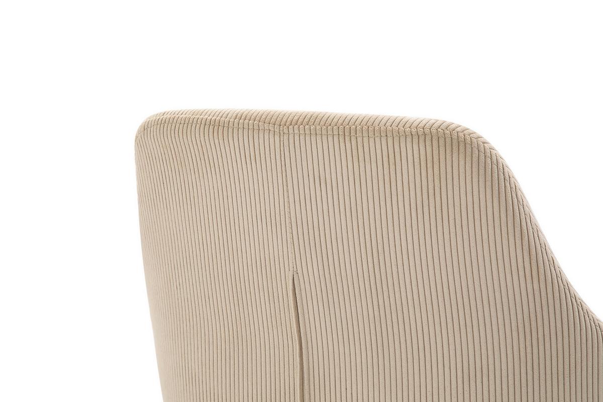 Set Naslanjačev Cord, Bež, 2-Delni - črna/bež, Moderno, kovina/tekstil (64/86/59cm) - Livetastic