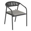 TRÄDGÅRDSSTOLAR SET BENICIO - mörkgrå/svart, Modern, metall/textil (56/80/64cm) - Bessagi Garden