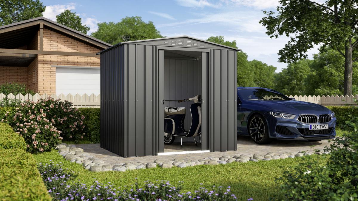 Gartenhaus Raumwunder Tower 86 in Anthrazit - Anthrazit, Basics, Metall (245/220/185cm)