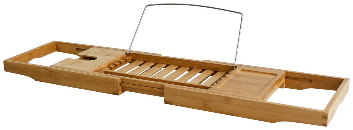 Tăviță pentru cadă Betty - culoare natur, Konventionell, materiale naturale/metal (70-110/22/4cm) - Mömax